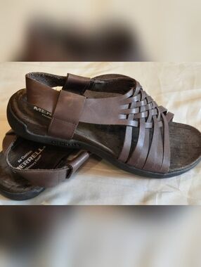 Merrell Brown Woven Leather Women's Sandals
